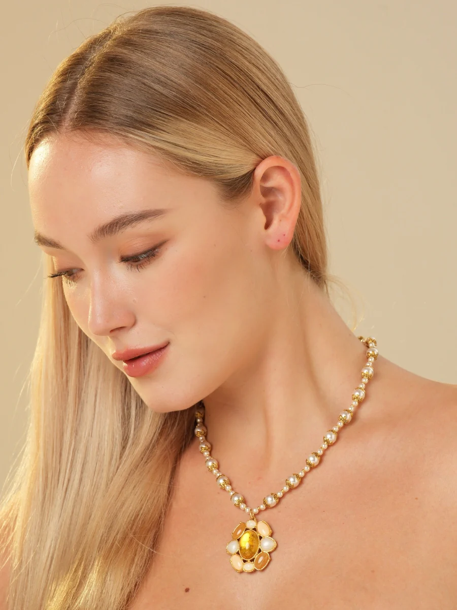Love Instinct Pearl Gemstone Pendant Necklace - Image 4