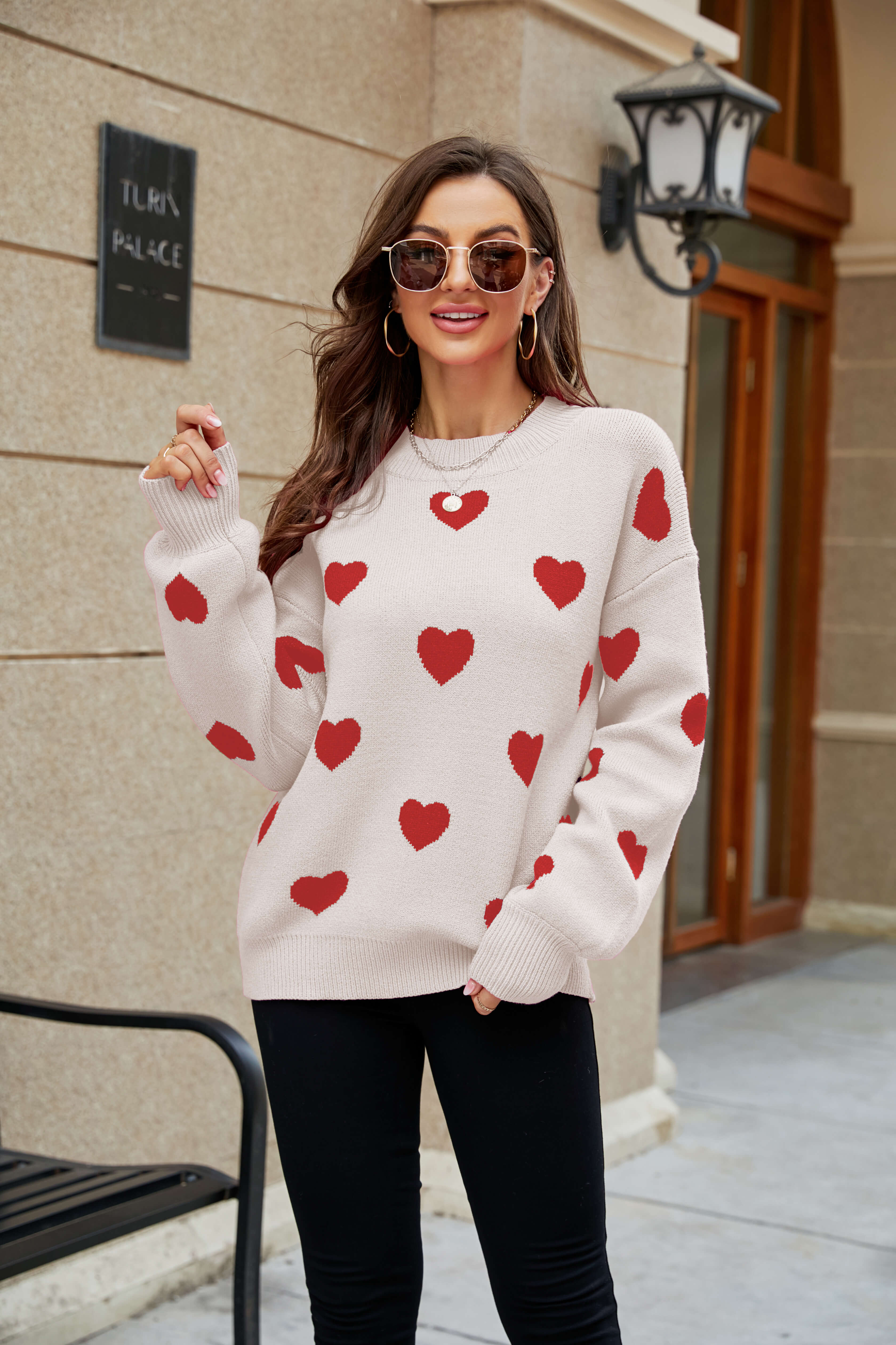 Love Letter Oversized Heart Knit Sweater - Image 10