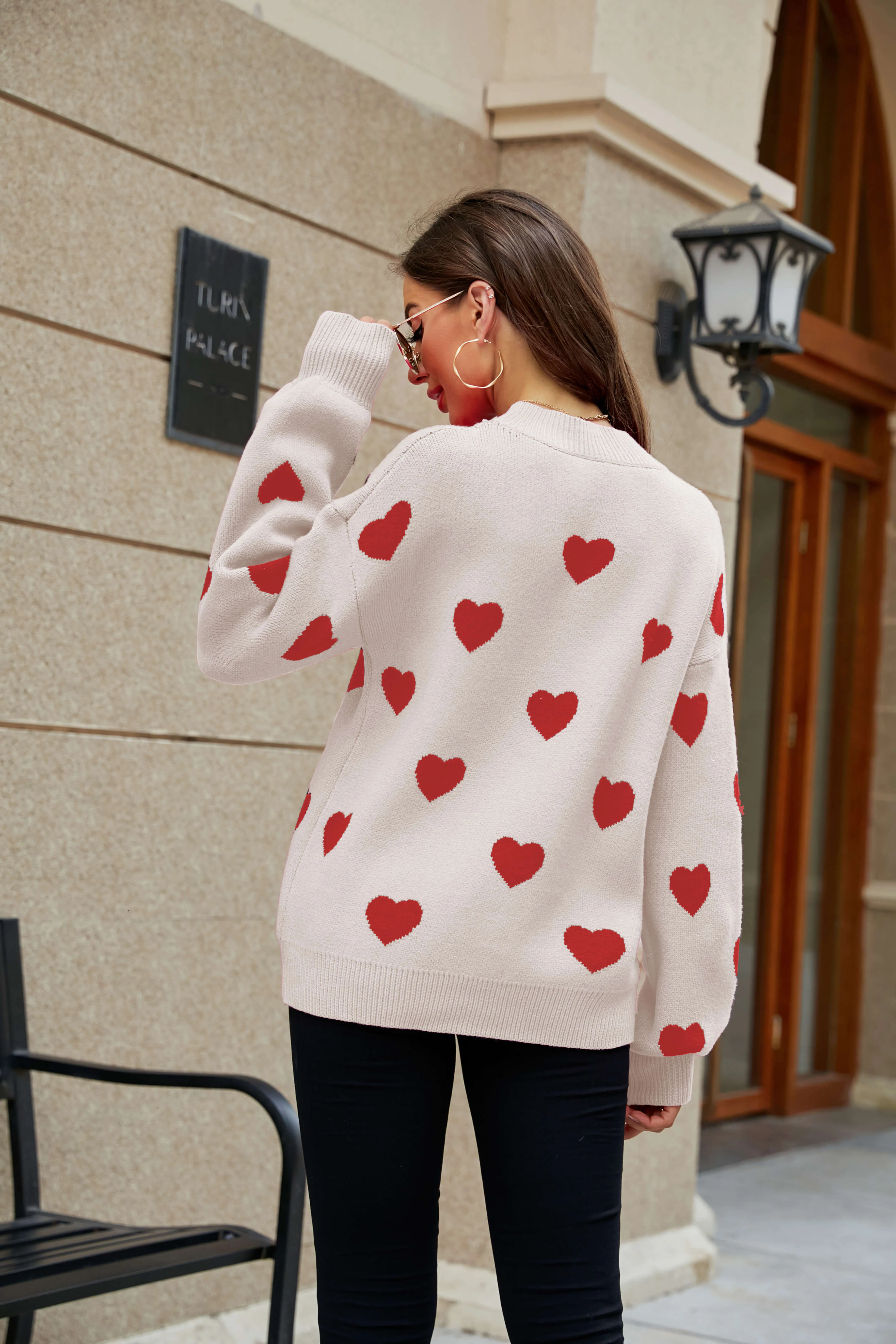 Love Letter Oversized Heart Knit Sweater - Image 11