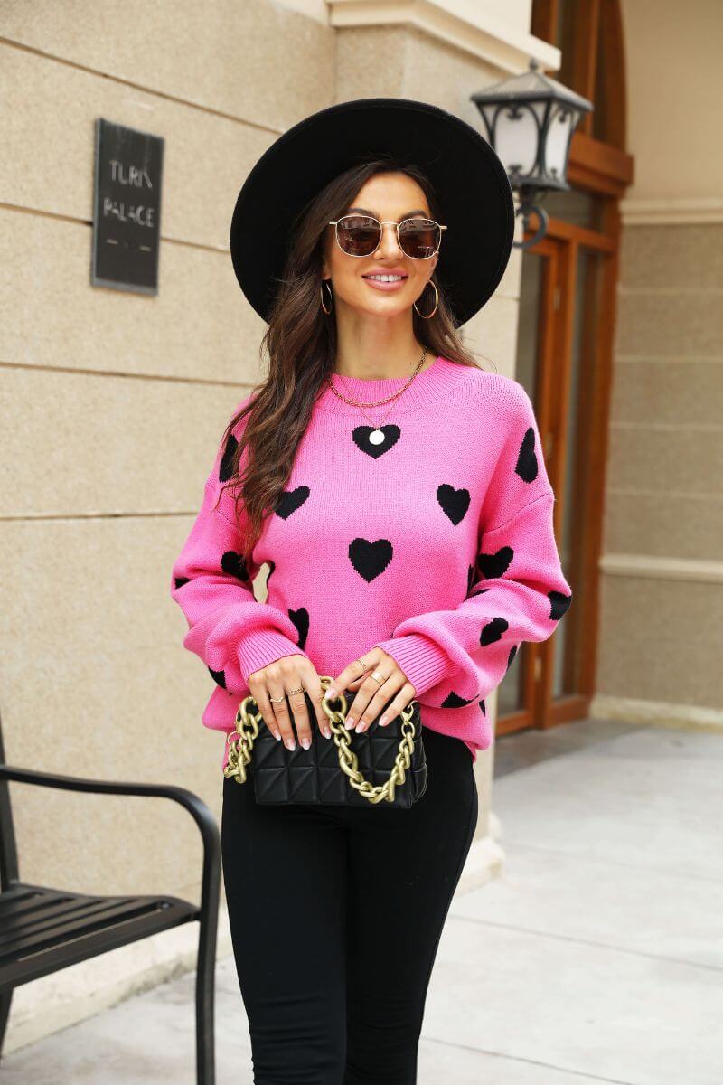 Love Letter Oversized Heart Knit Sweater - Image 5