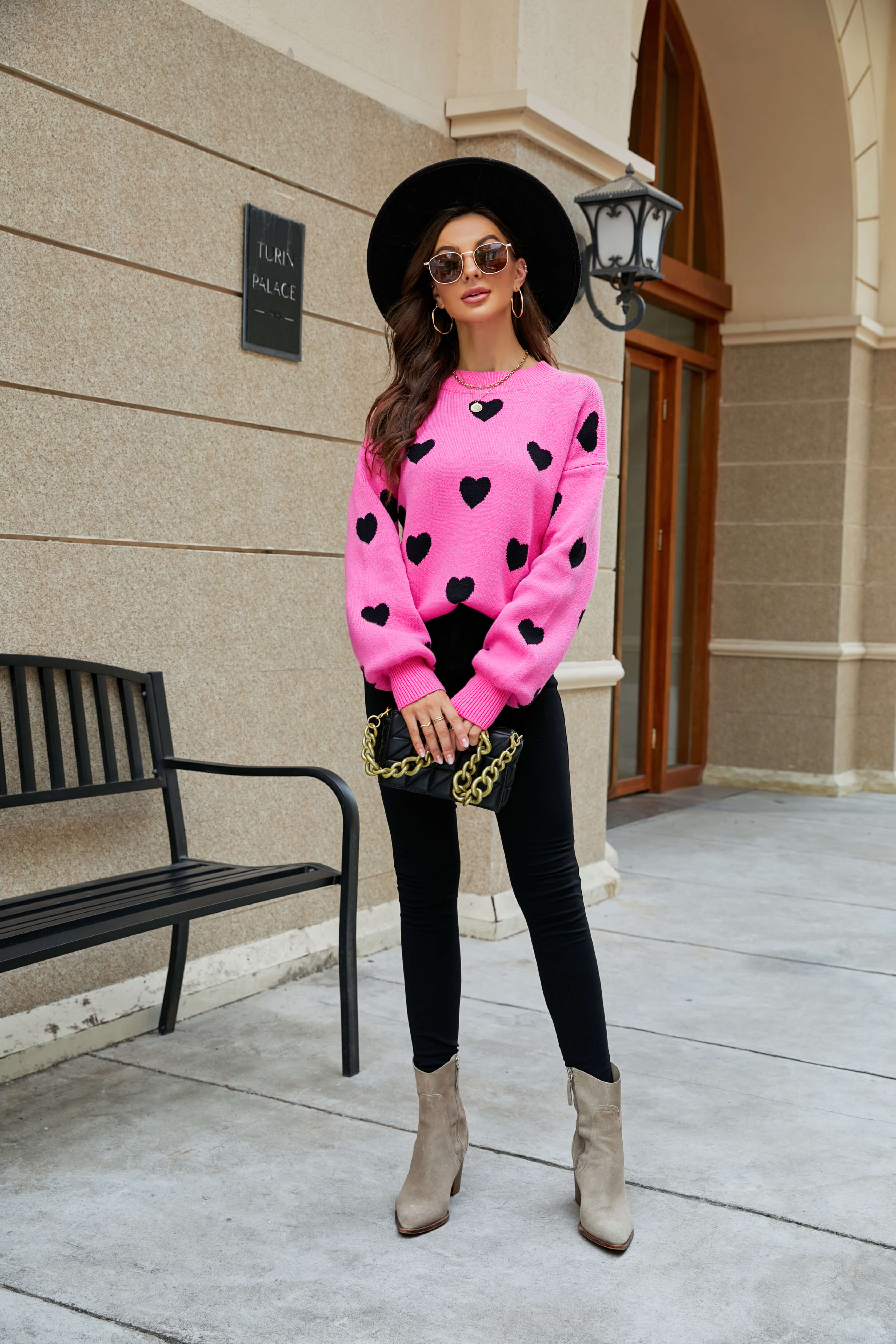 Love Letter Oversized Heart Knit Sweater - Image 6