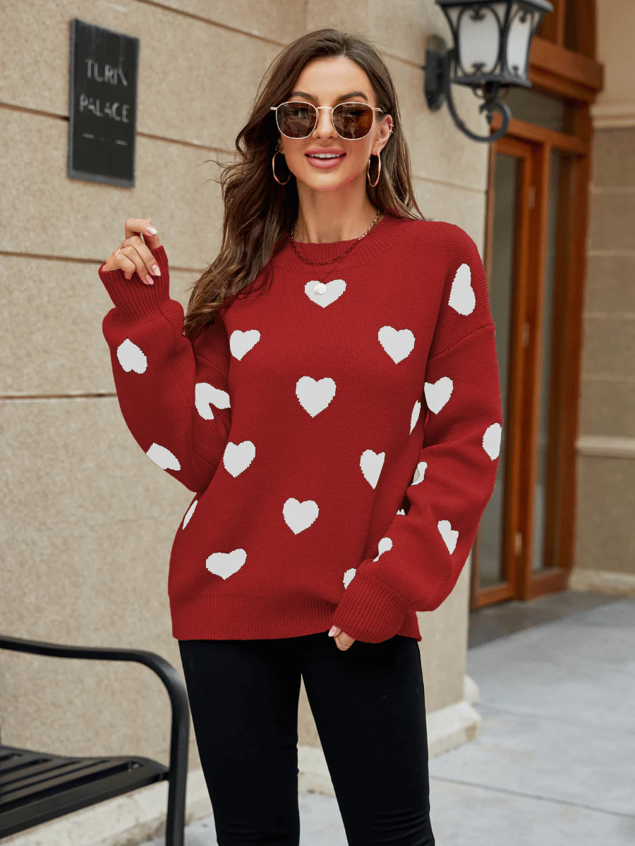 Love Letter Oversized Heart Knit Sweater - Image 7