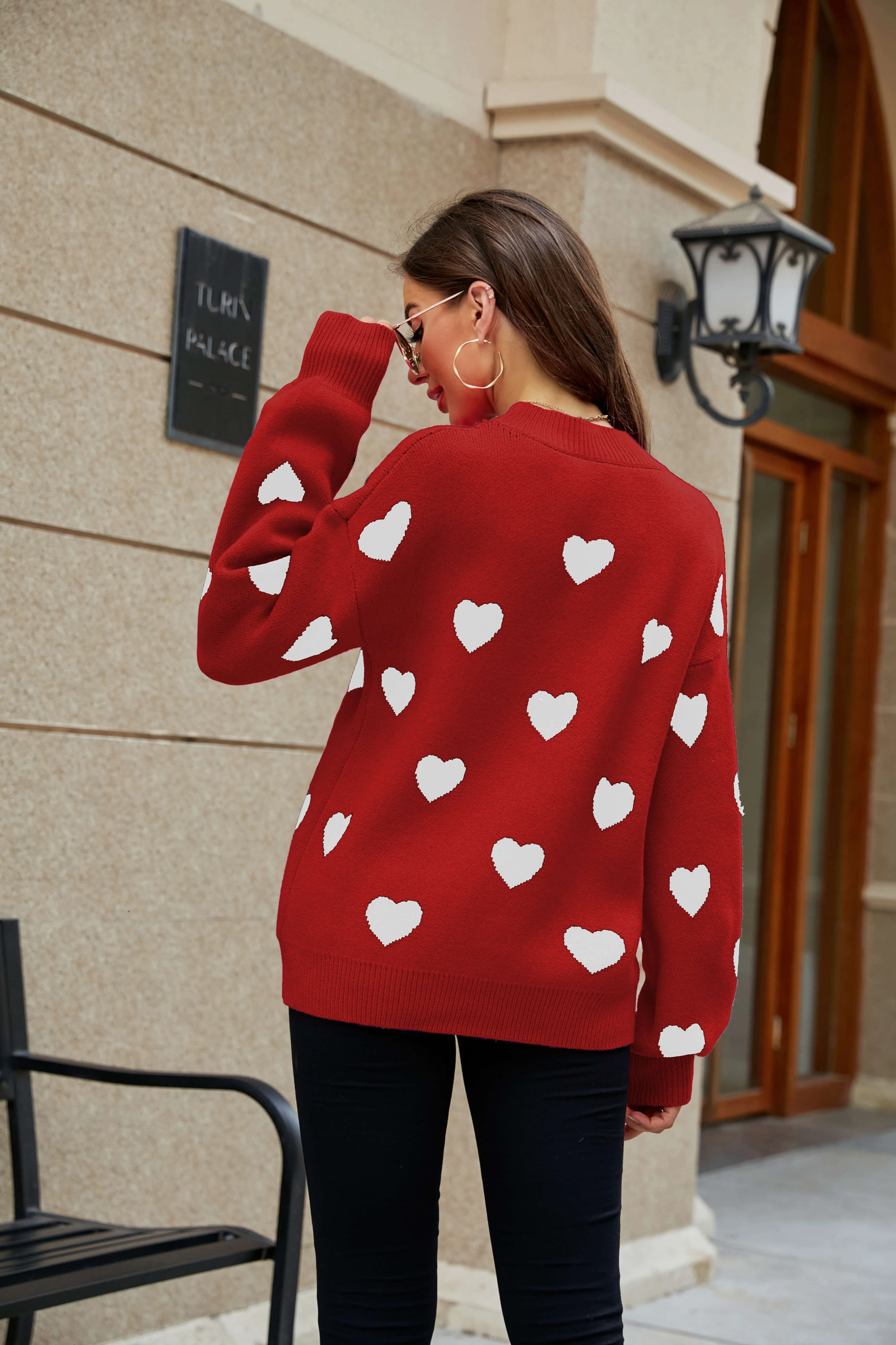 Love Letter Oversized Heart Knit Sweater - Image 8