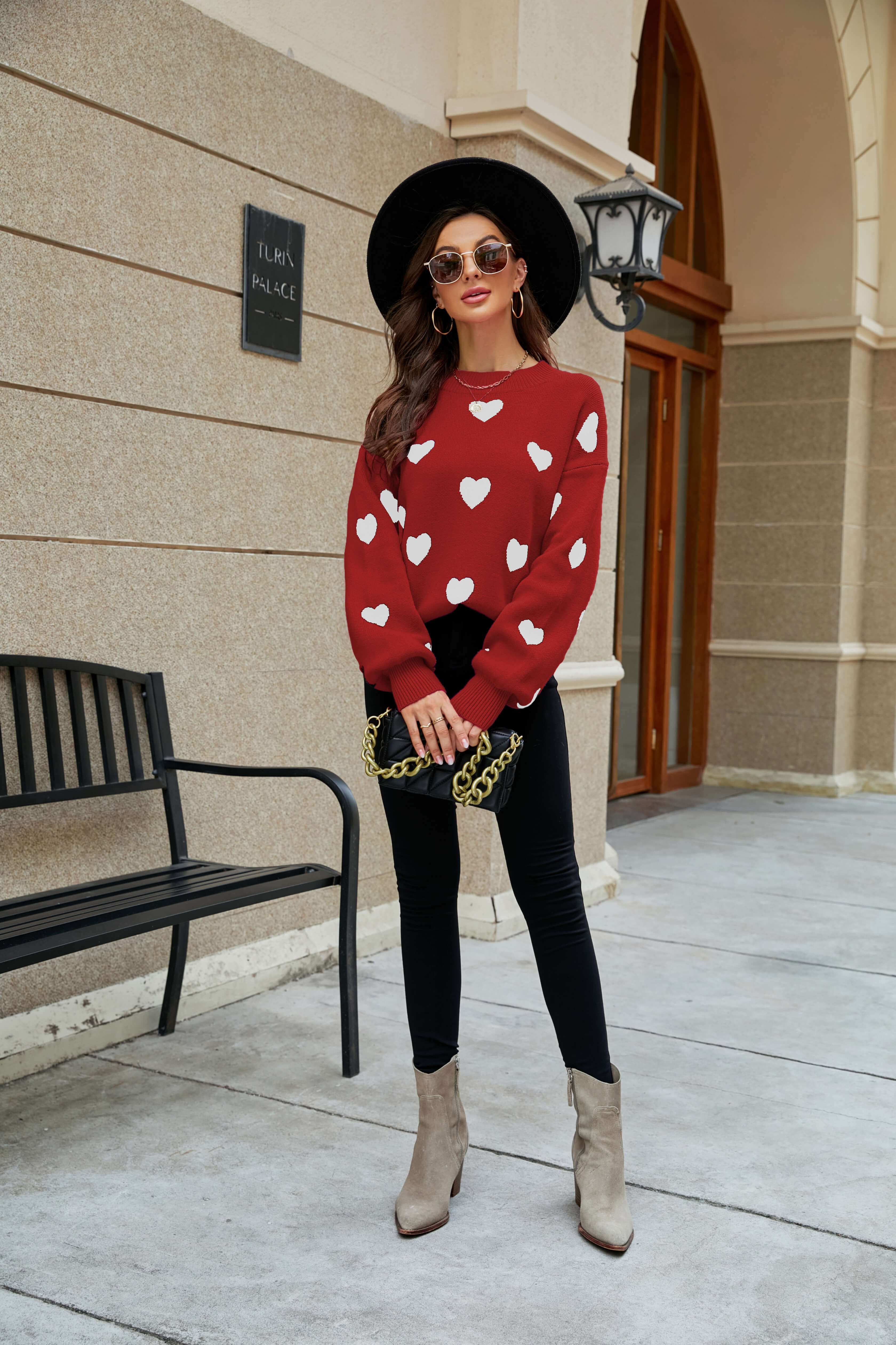 Love Letter Oversized Heart Knit Sweater - Image 9
