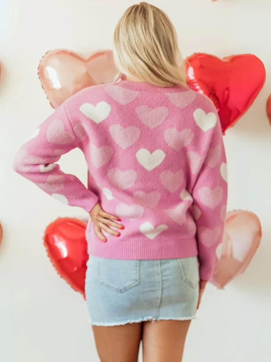Love Letter Oversized Heart Pearl Sweater - Image 5