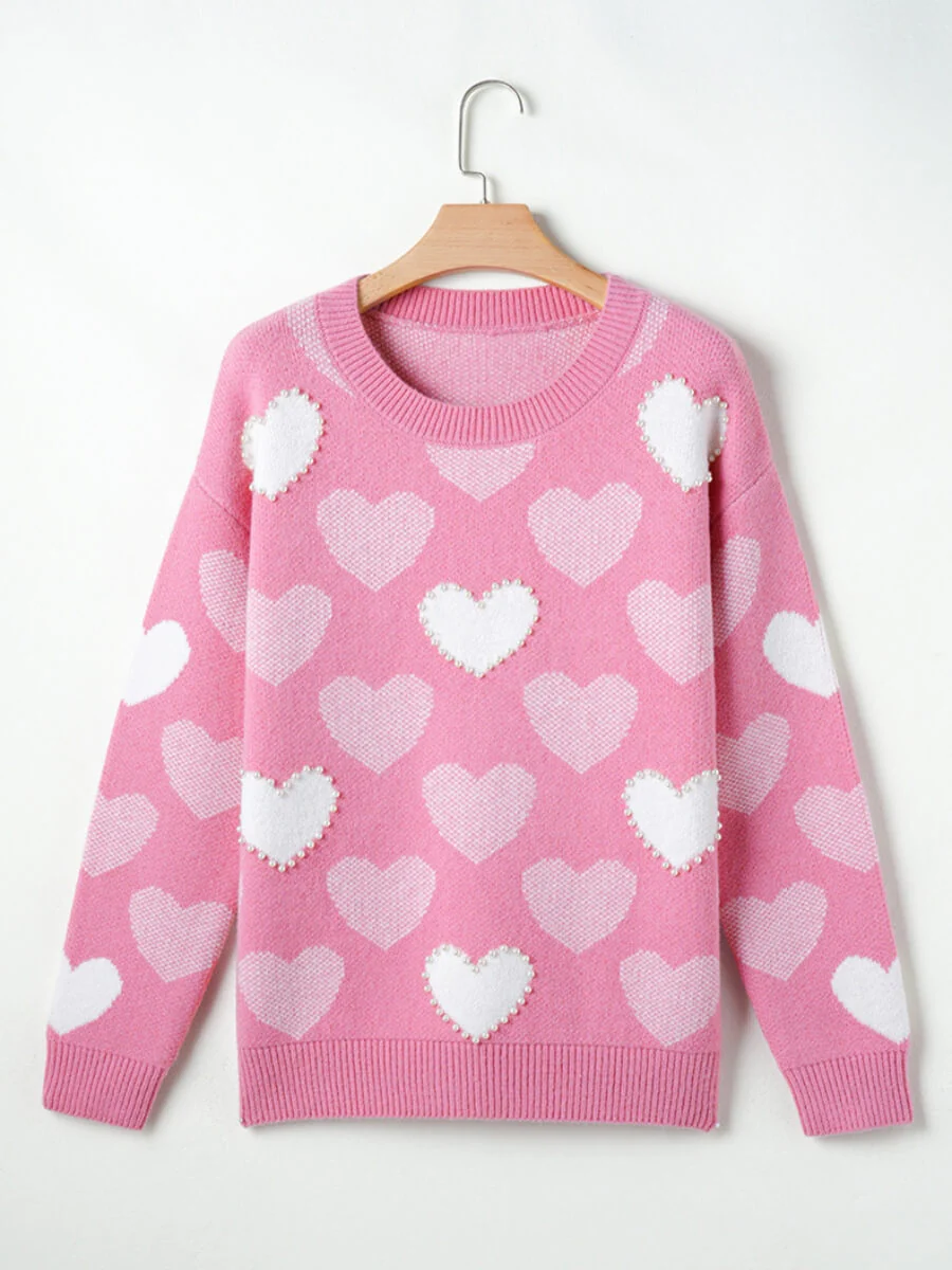 Love Letter Oversized Heart Pearl Sweater - Image 6