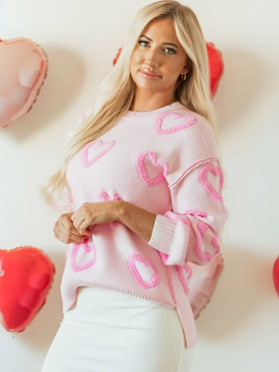 Lover's Lane Heart Embroidered Sweater - Image 2