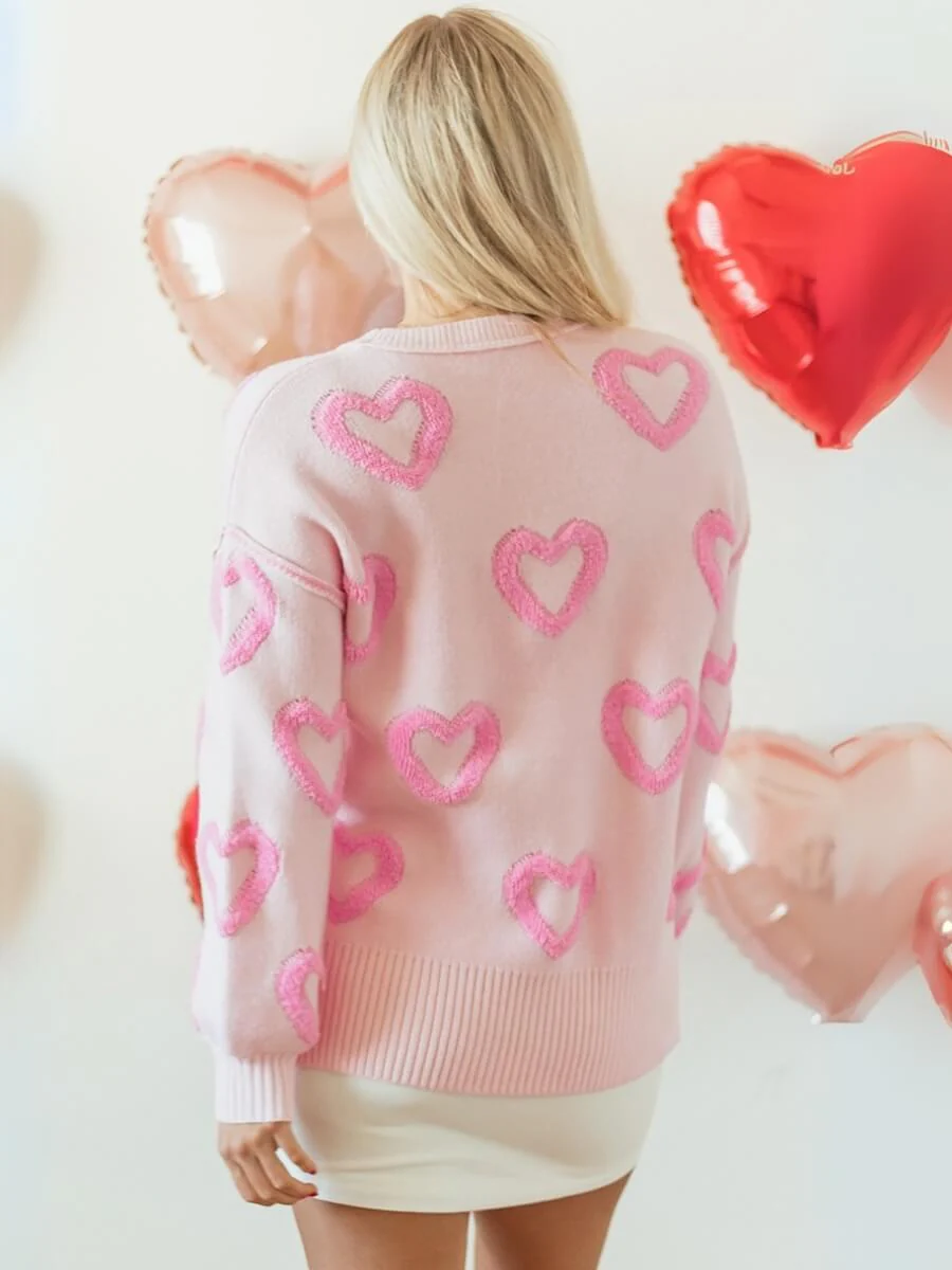 Lover's Lane Heart Embroidered Sweater - Image 3