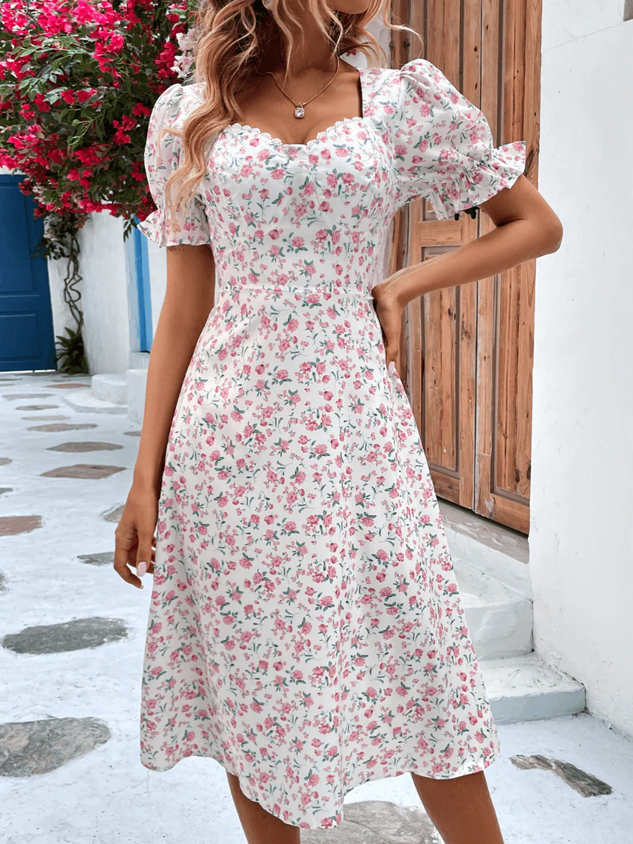 Lucianna Floral Babydoll Mini Dress - Image 5