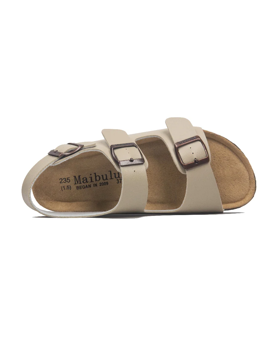 Maibulun - Beige Double-Strap Slingback Sandals - Image 3