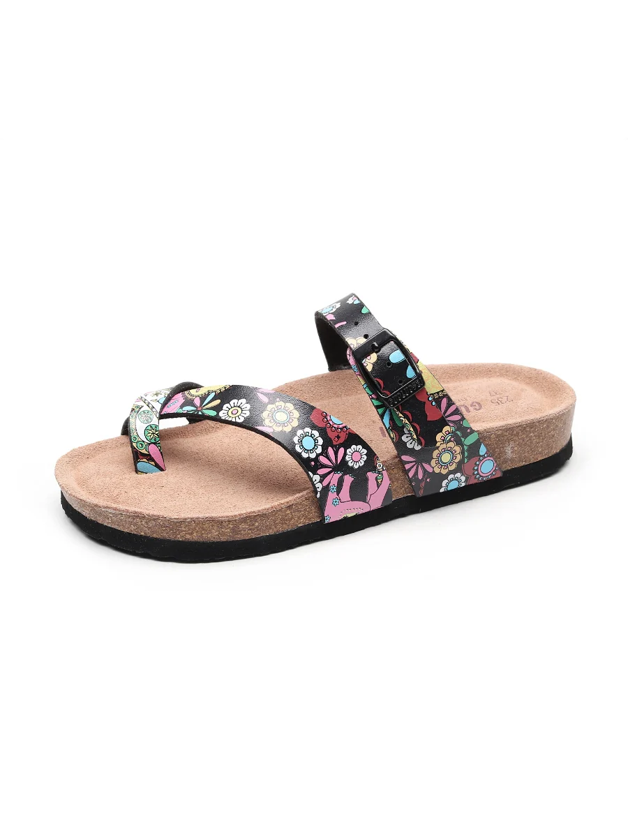 Maibulun | Black Garden Buckle-Accent Suede Upper Sandal - Image 2