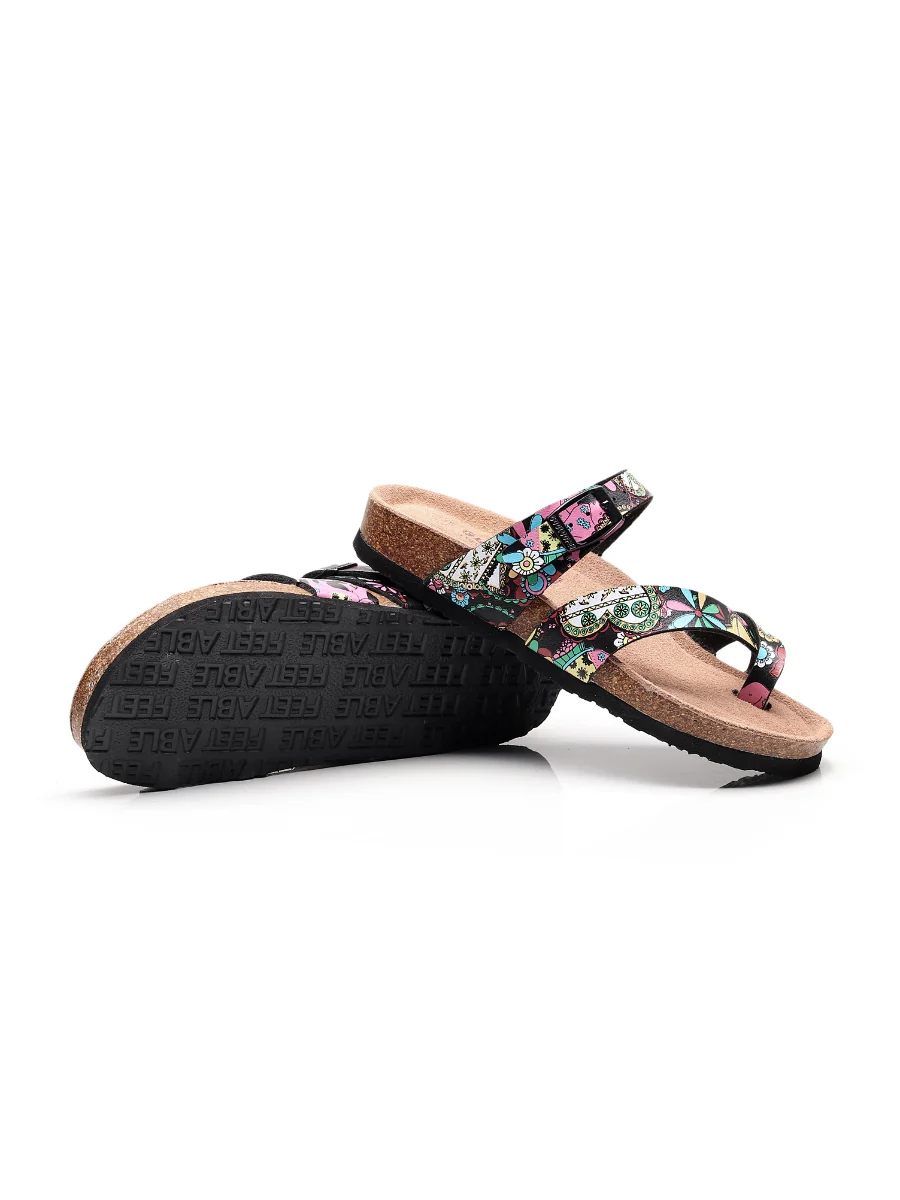 Maibulun | Black Garden Buckle-Accent Suede Upper Sandal - Image 3