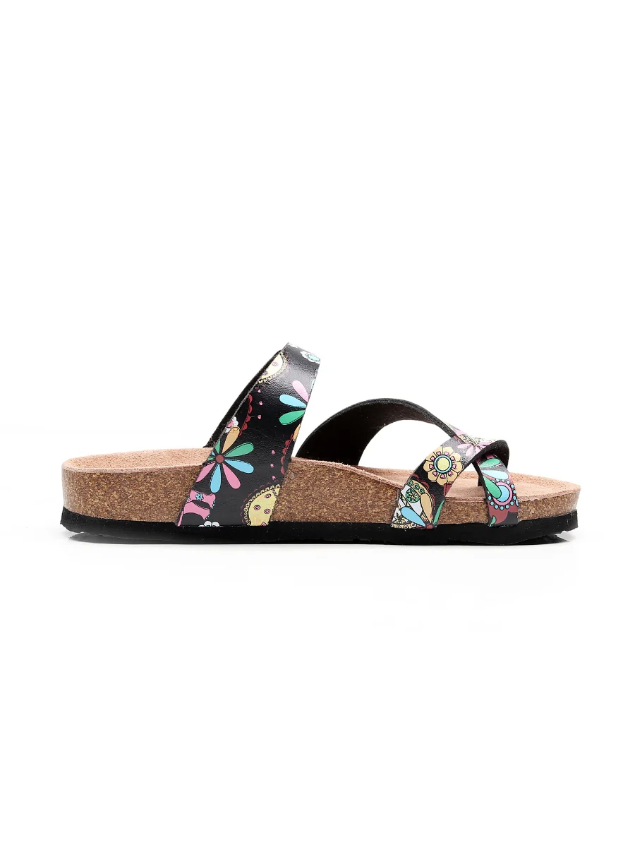 Maibulun | Black Garden Buckle-Accent Suede Upper Sandal - Image 4