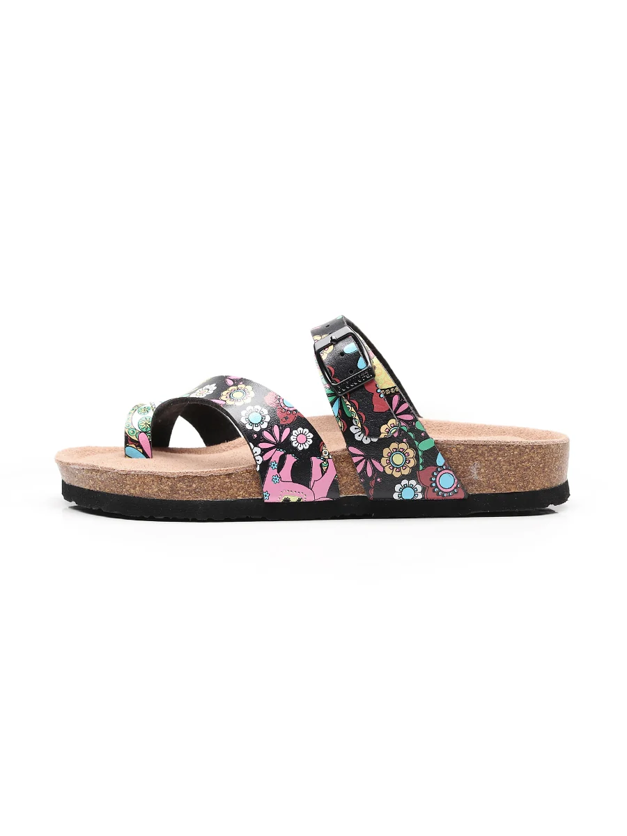Maibulun | Black Garden Buckle-Accent Suede Upper Sandal - Image 5