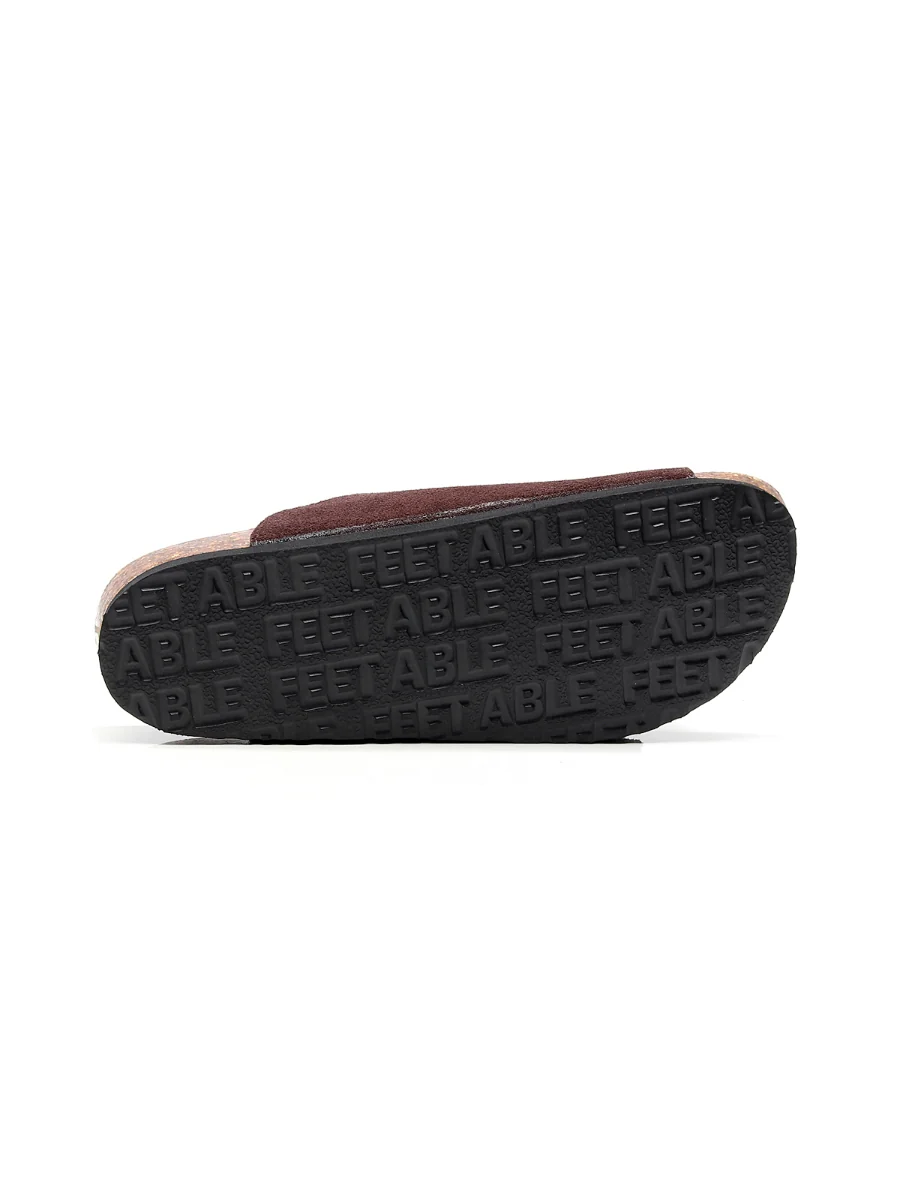Maibulun | Brown Double-Buckle Wide-Strap Suede Leather Sandals - Image 6