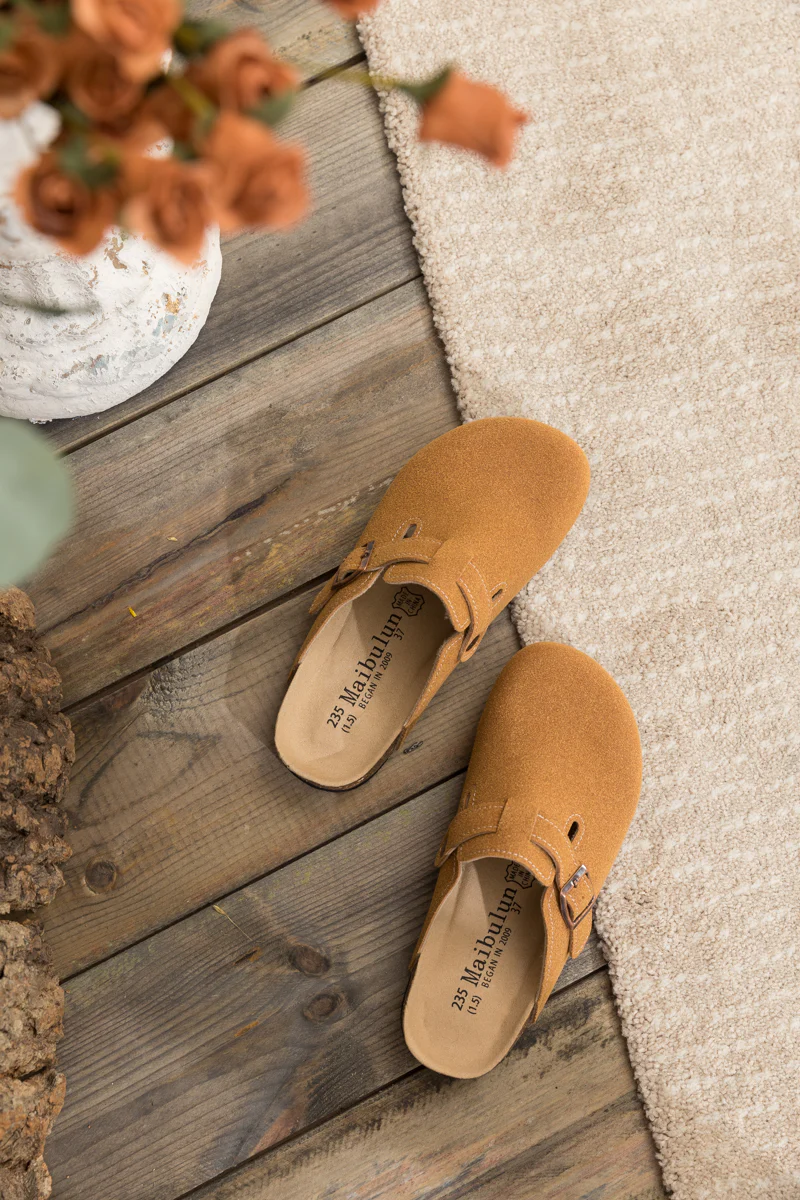 Maibulun | Buckle Suede Classic Clogs - Ginger - Image 10