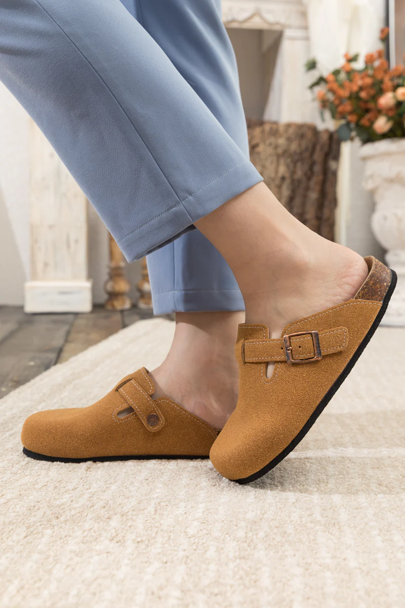 Maibulun | Buckle Suede Classic Clogs - Ginger - Image 6