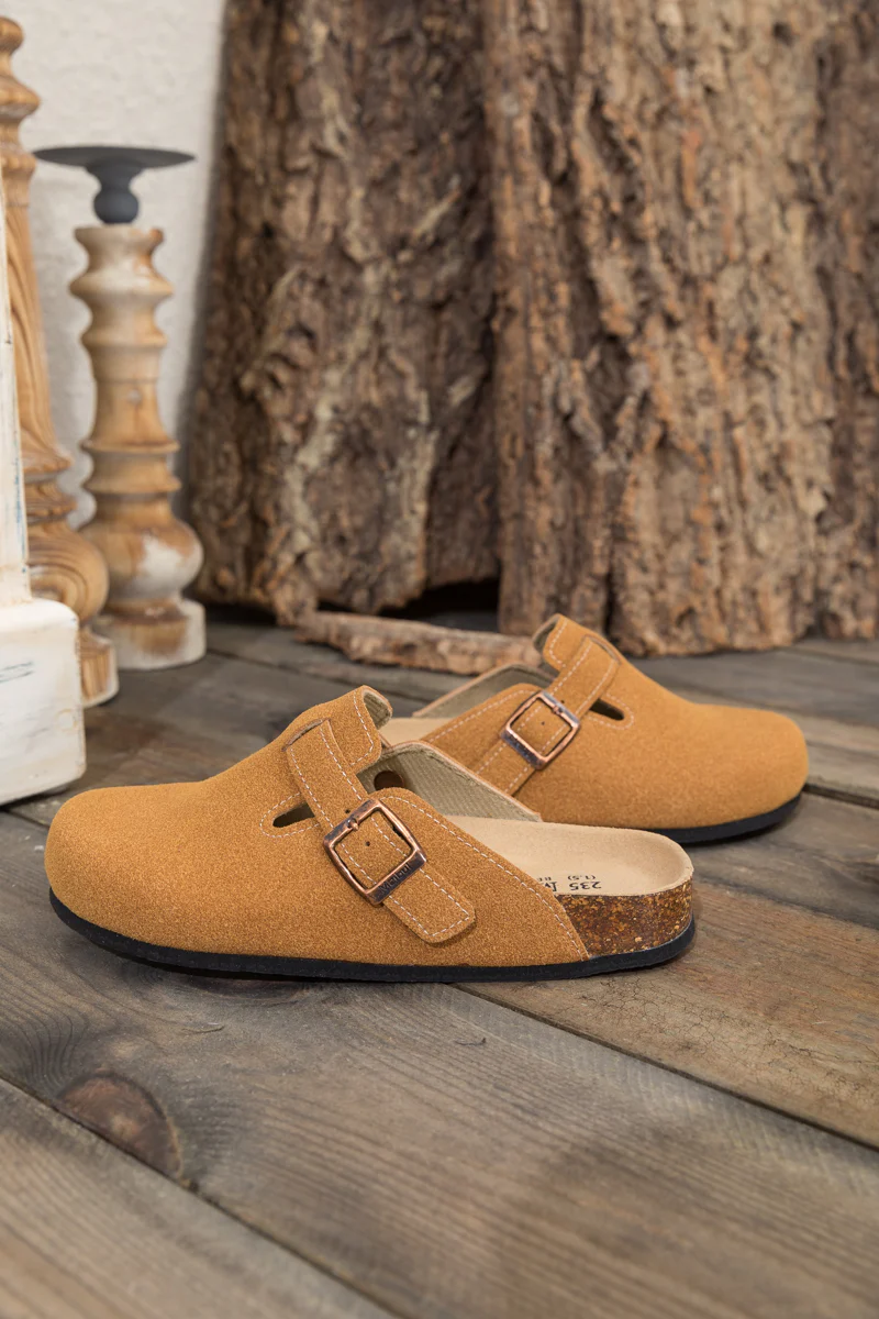 Maibulun | Buckle Suede Classic Clogs - Ginger - Image 8