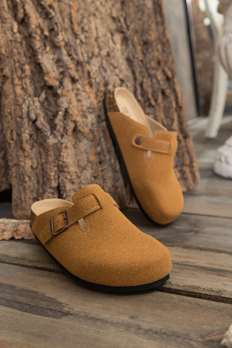 Maibulun | Buckle Suede Classic Clogs - Ginger - Image 9