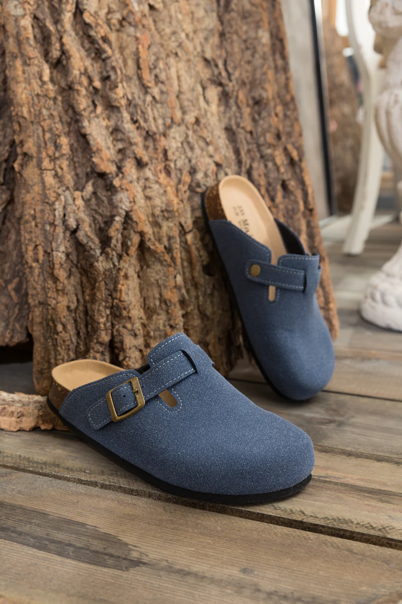 Maibulun | Buckle Suede Classic Clogs- Navy - Image 10