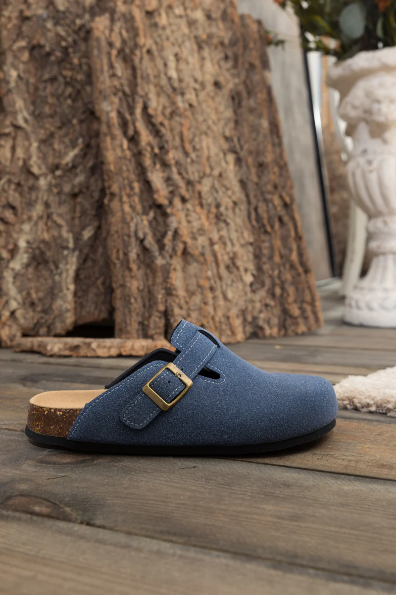 Maibulun | Buckle Suede Classic Clogs- Navy - Image 8