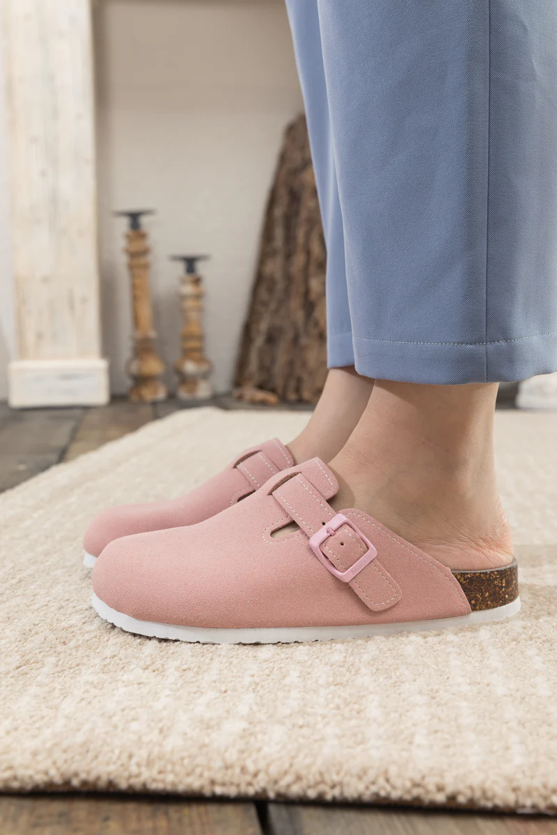 Maibulun | Buckle Suede Classic Clogs - Pink - Image 5