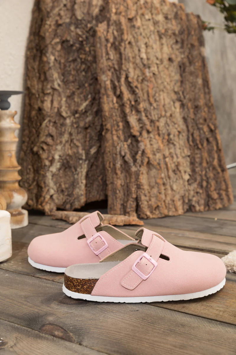 Maibulun | Buckle Suede Classic Clogs - Pink - Image 9