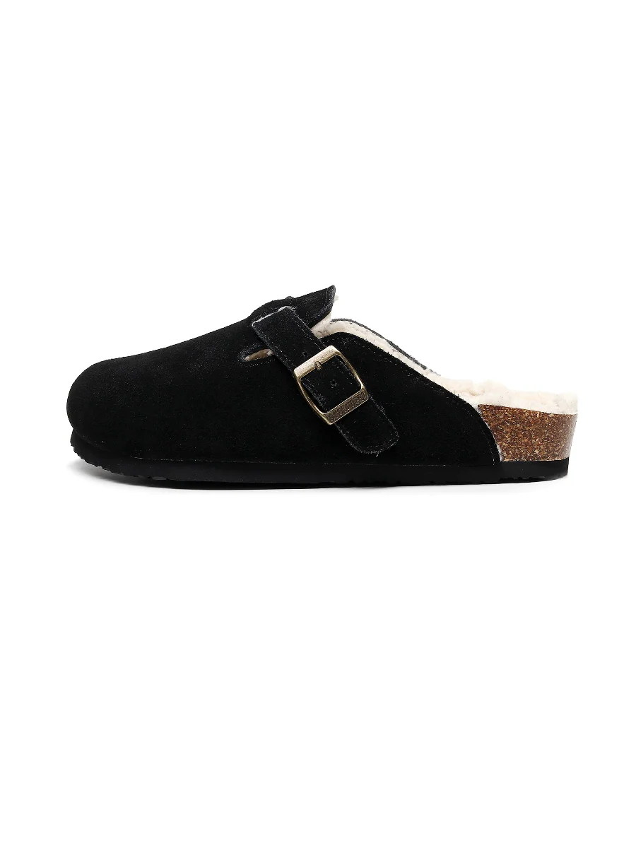 Maibulun | Buckle Suede Fleece Insole Clogs - Image 13