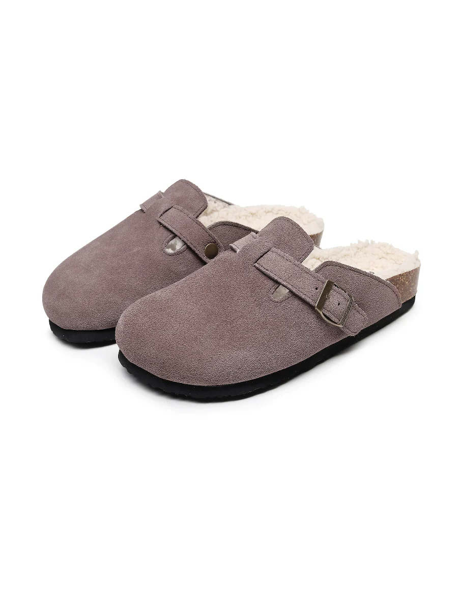 Maibulun | Buckle Suede Fleece Insole Clogs - Image 14