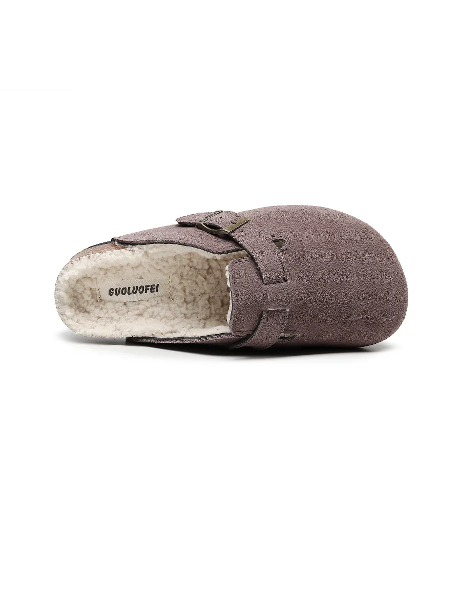 Maibulun | Buckle Suede Fleece Insole Clogs - Image 18