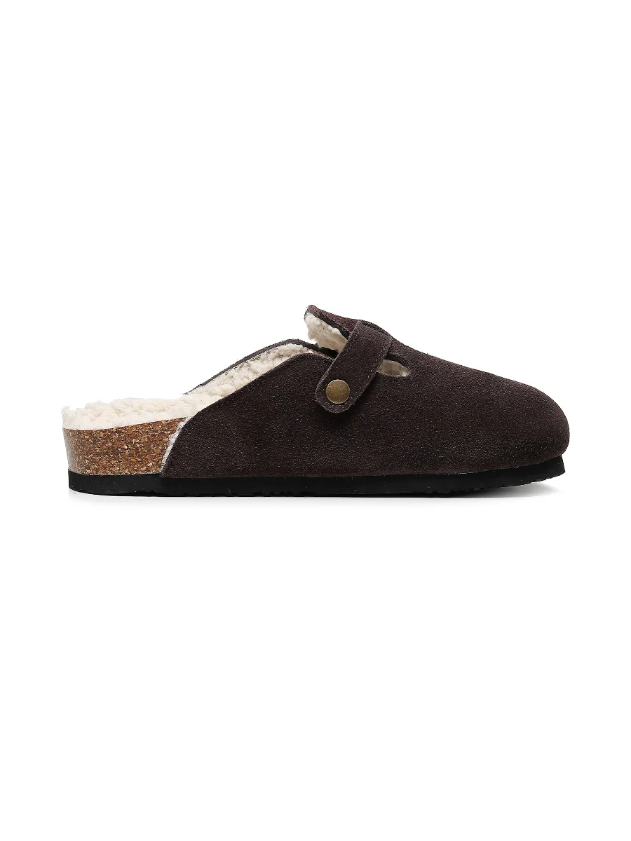 Maibulun | Buckle Suede Fleece Insole Clogs - Image 4