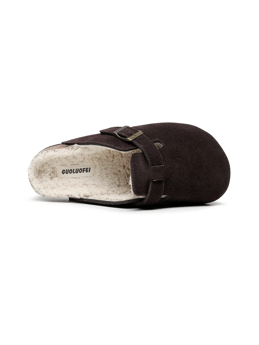 Maibulun | Buckle Suede Fleece Insole Clogs - Image 5