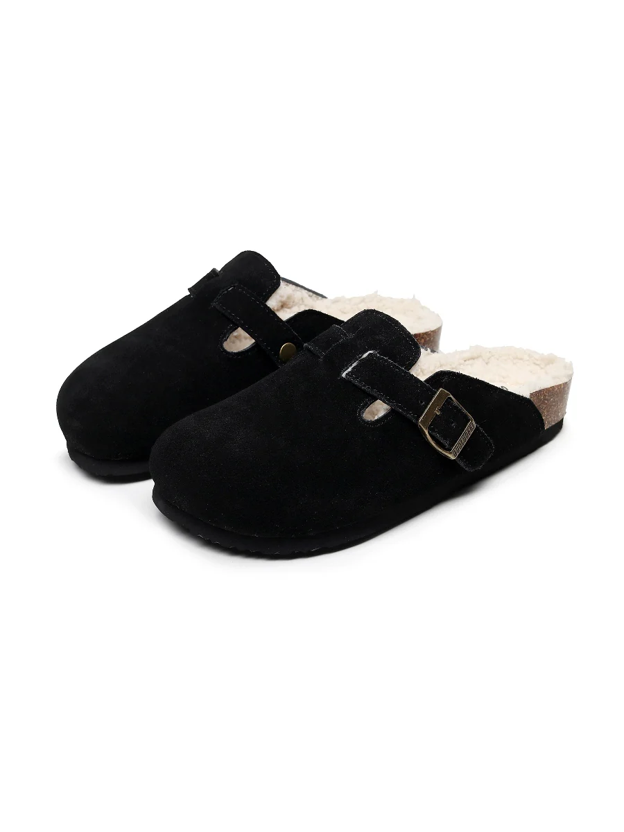 Maibulun | Buckle Suede Fleece Insole Clogs - Image 8