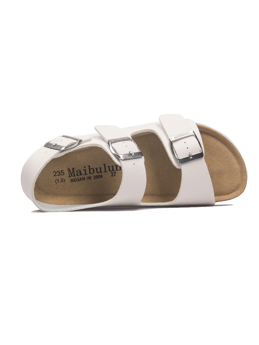 Maibulun - Cream Double-Strap Slingback Sandals - Image 3