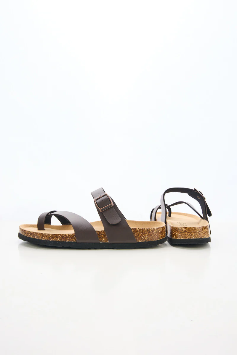Maibulun | Criss Cross Thong Toe Footbed Sandal - Brown - Image 10