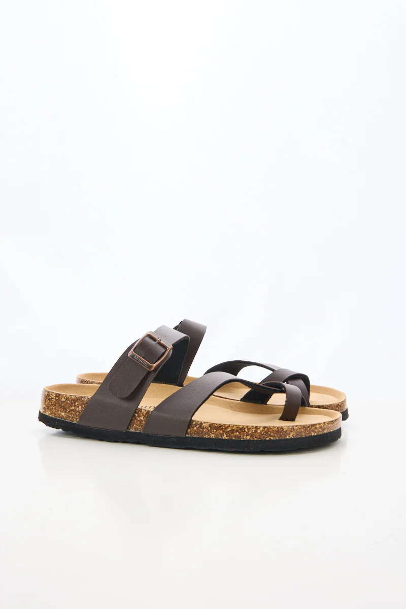 Maibulun | Criss Cross Thong Toe Footbed Sandal - Brown - Image 8