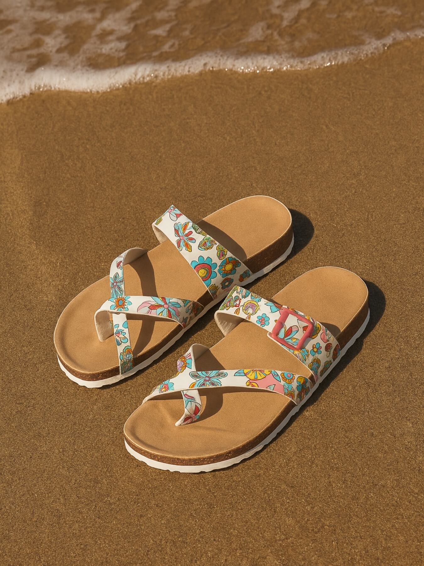Maibulun | Criss Cross Thong Toe Footbed Sandal - floral - Image 2