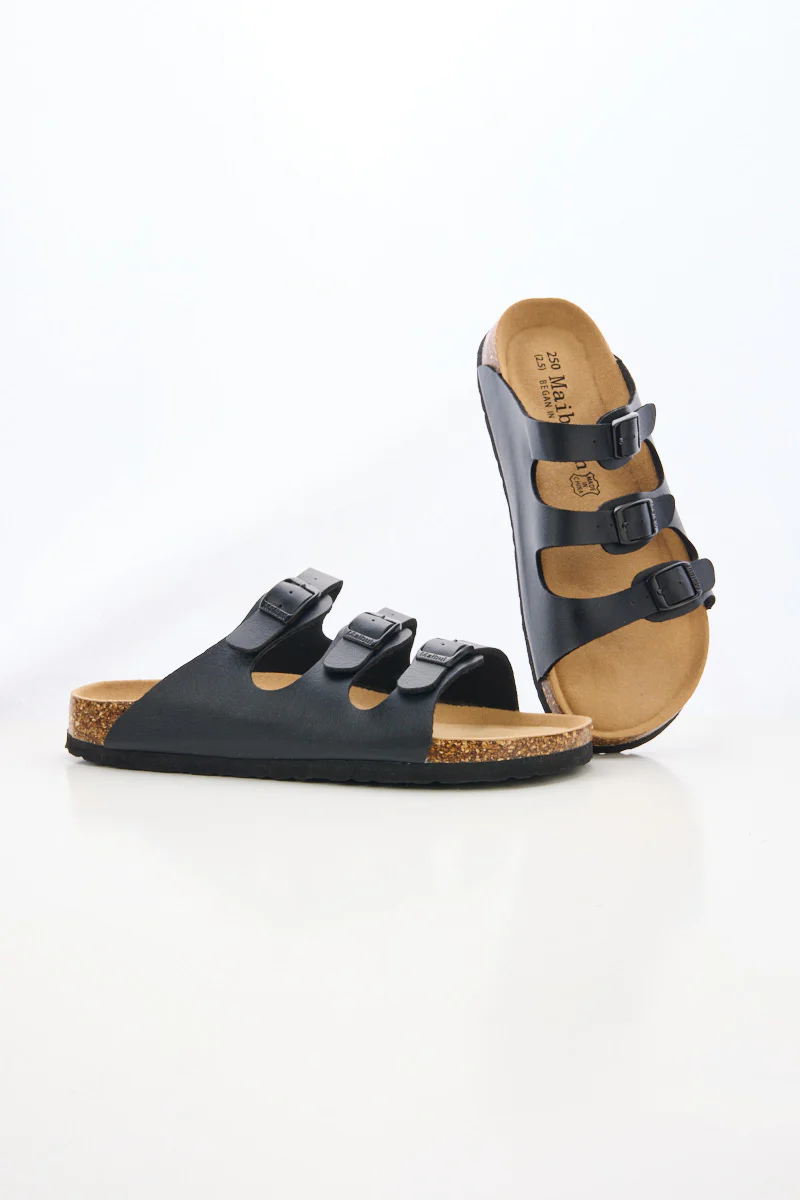 Maibulun | Deidra Tri-Strap Footbed Sandal - Black - Image 9