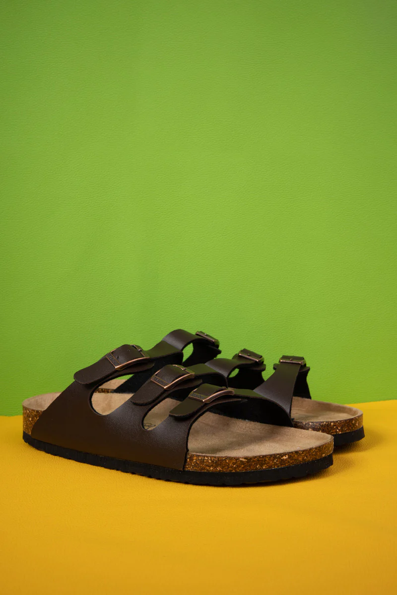 Maibulun | Deidra Tri-Strap Footbed Sandal - Brown - Image 5