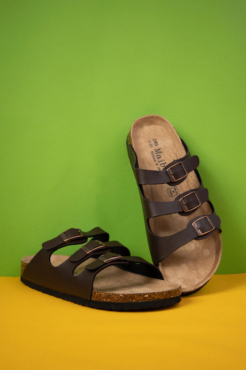 Maibulun | Deidra Tri-Strap Footbed Sandal - Brown - Image 6