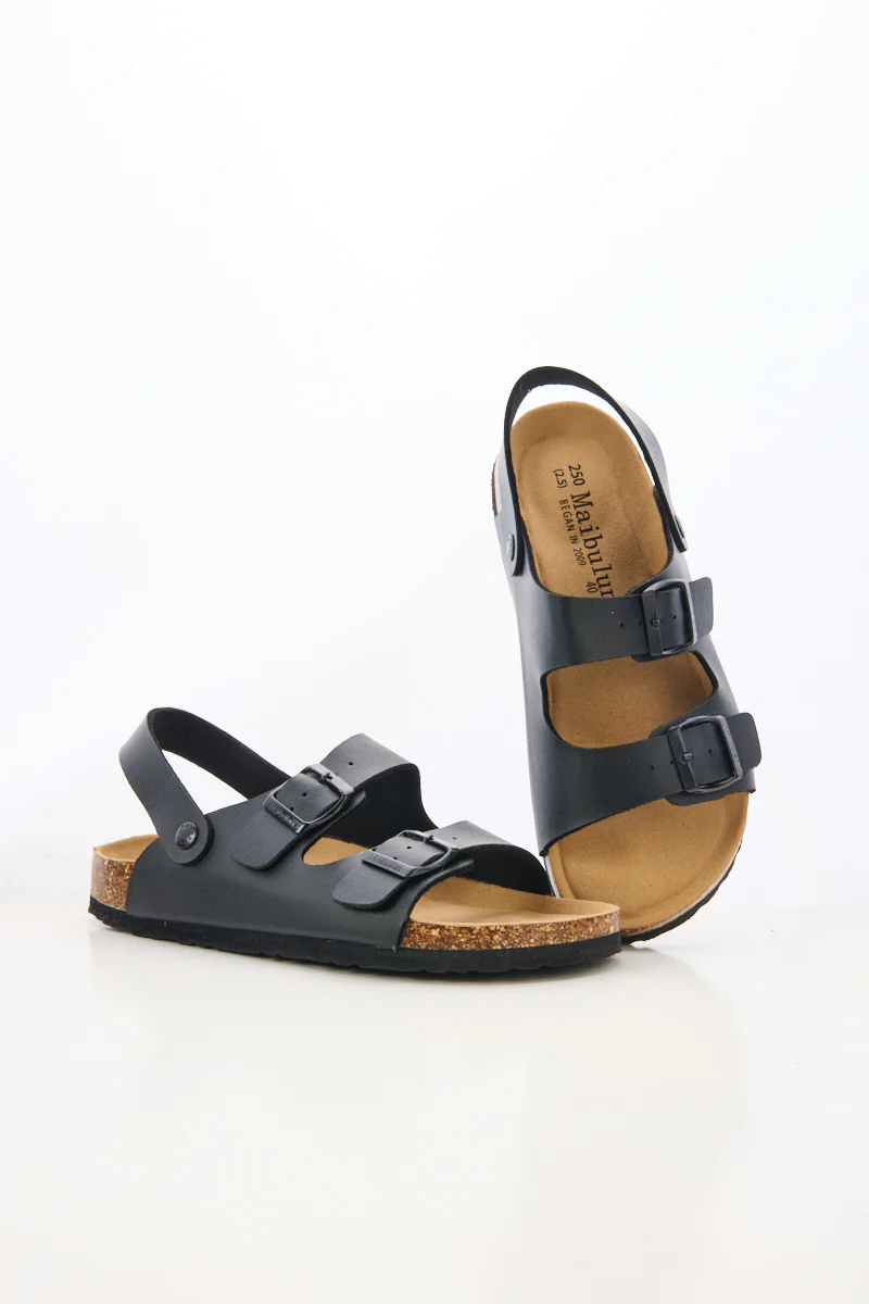 Maibulun | Double Strap Slingback Footbed Sandal - Black - Image 7