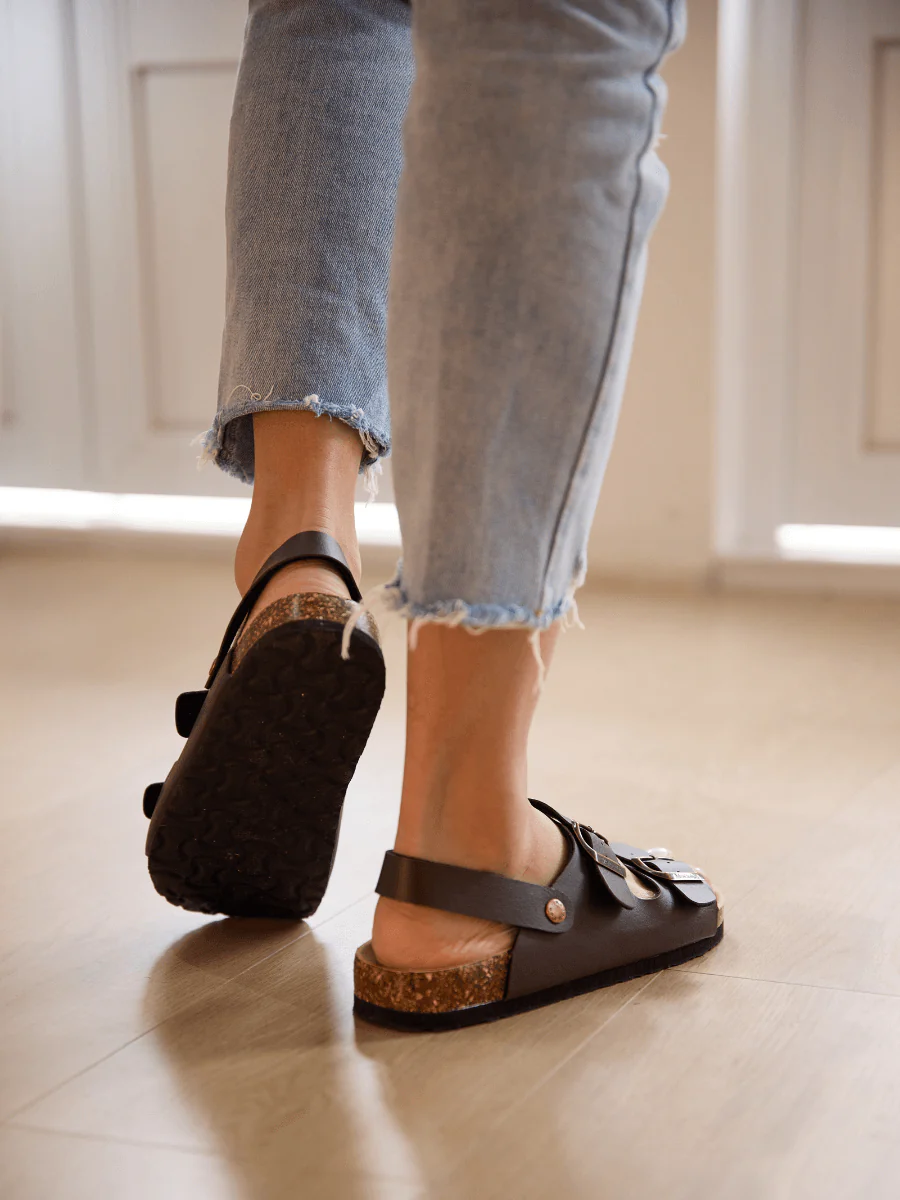 Maibulun | Double Strap Slingback Footbed Sandal - Brown - Image 3
