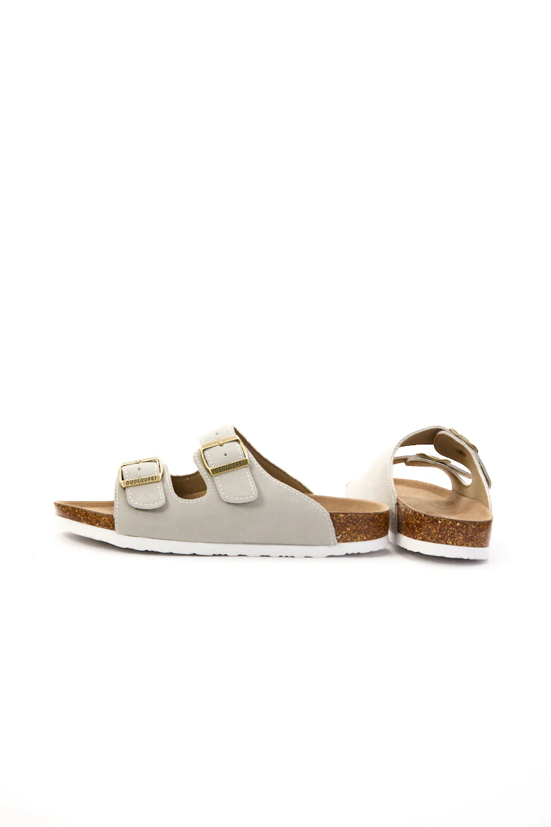 Maibulun | Double Strap Suede Footbed Sandal - Gray - Image 10