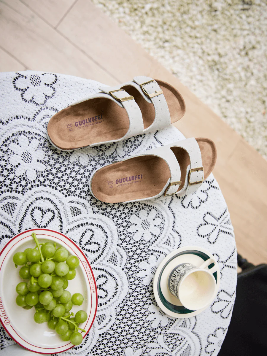 Maibulun | Double Strap Suede Footbed Sandal - Gray - Image 7