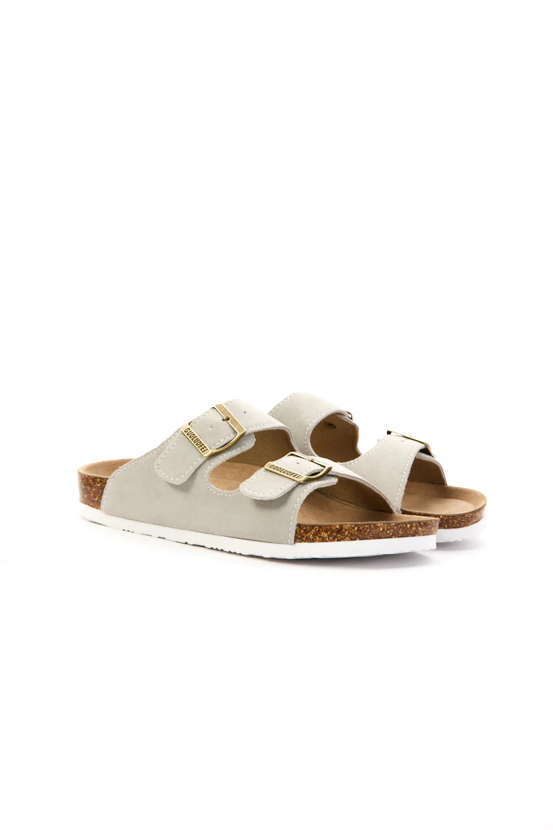 Maibulun | Double Strap Suede Footbed Sandal - Gray - Image 8
