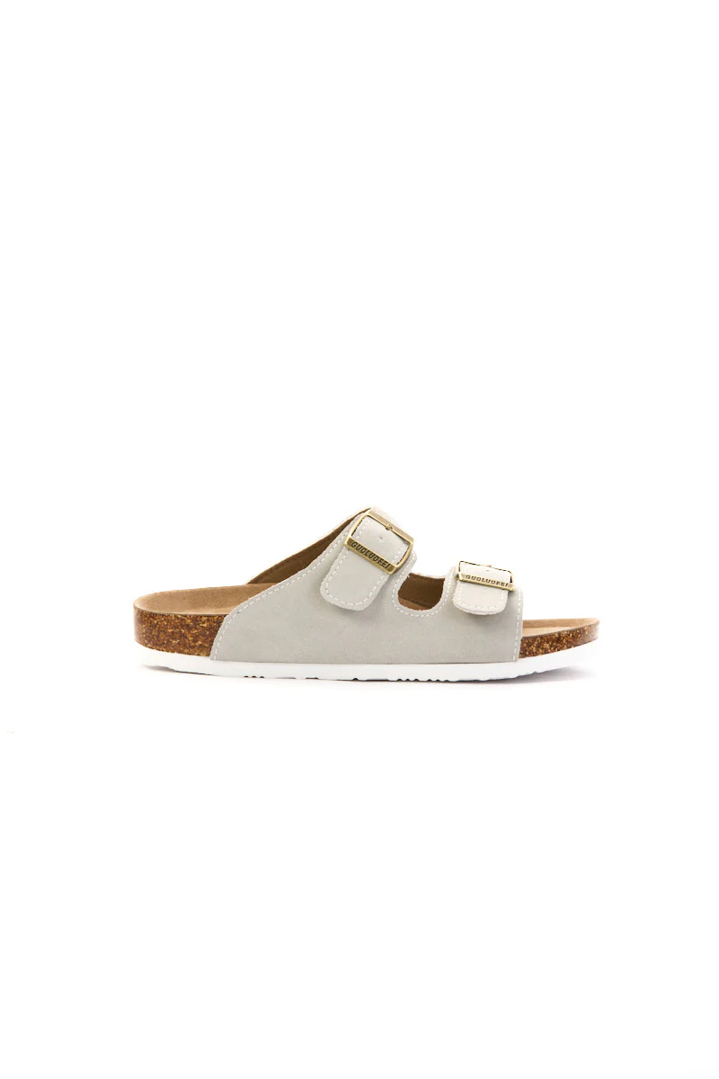 Maibulun | Double Strap Suede Footbed Sandal - Gray - Image 9