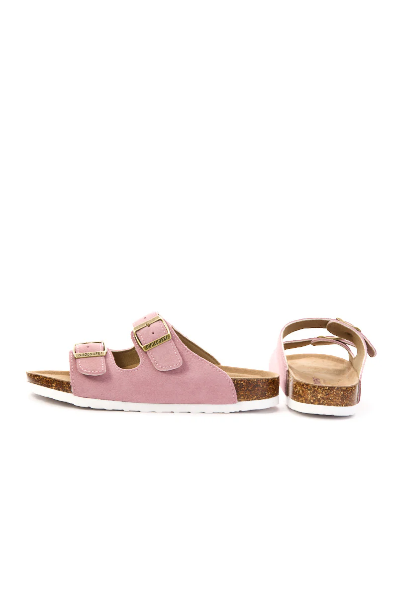 Maibulun | Double Strap Suede Footbed Sandal - Pink - Image 10