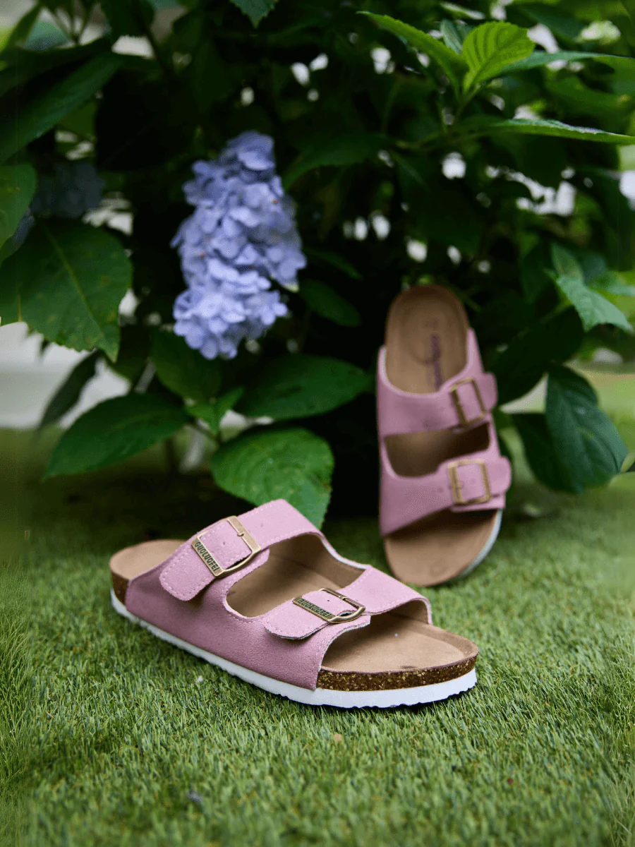 Maibulun | Double Strap Suede Footbed Sandal - Pink - Image 6