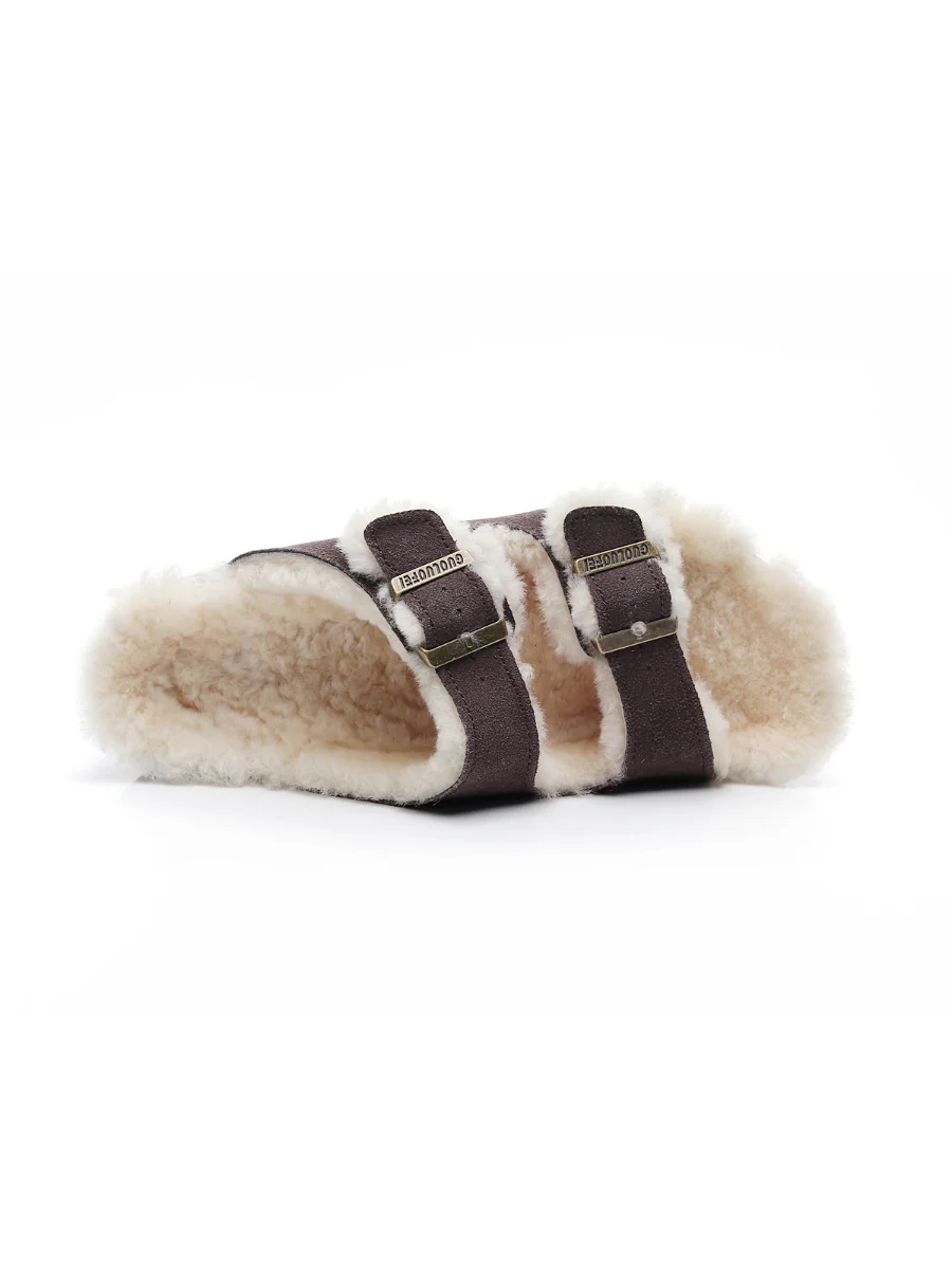 Maibulun | Dual-Strap Wool-Lined Suede Sandal - Image 10