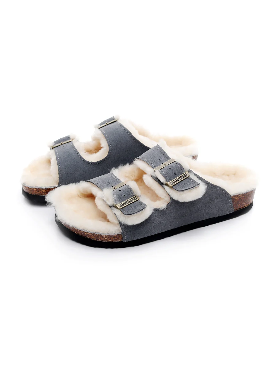 Maibulun | Dual-Strap Wool-Lined Suede Sandal - Image 11